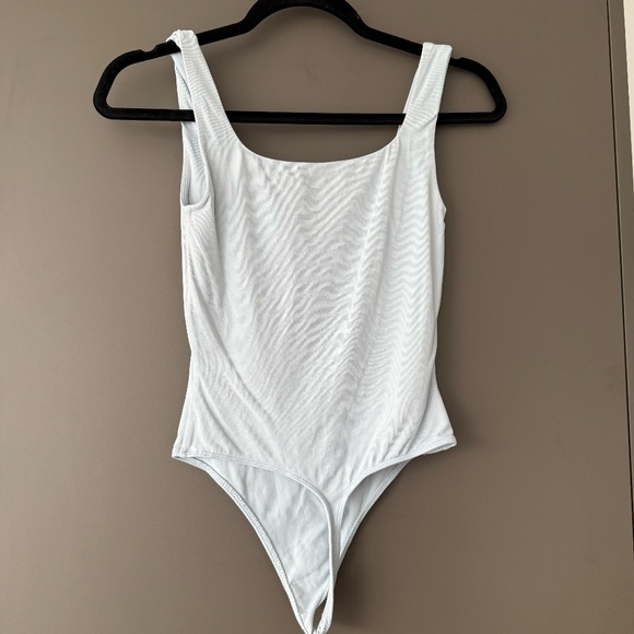 Aritzia Babaton Contour Square Neck Double Lined Bodysuit in Baby Blue size XS - Picture 12 of 13